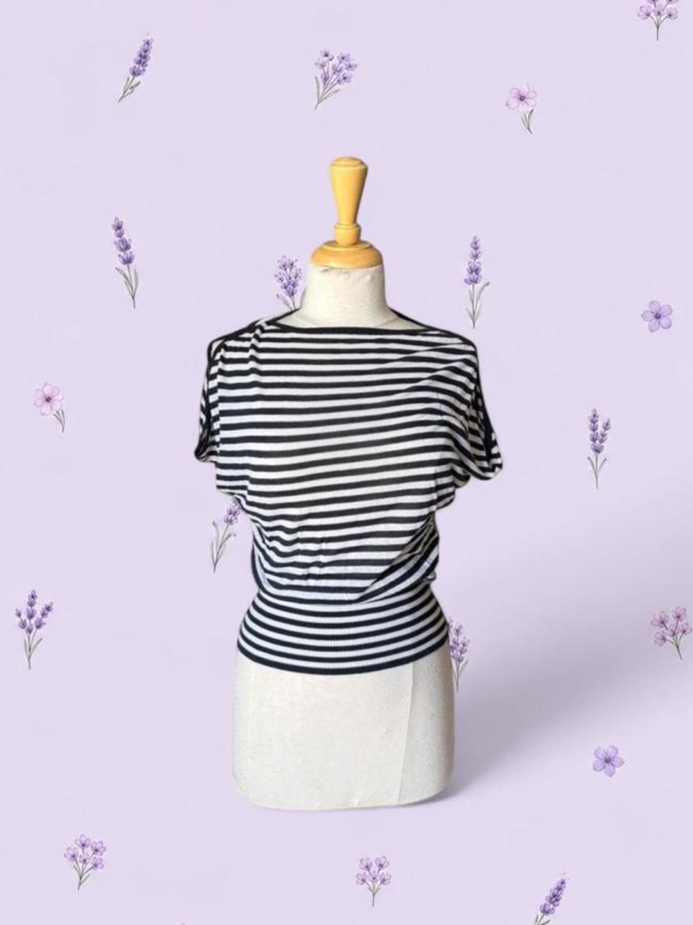 tristan black and white striped top